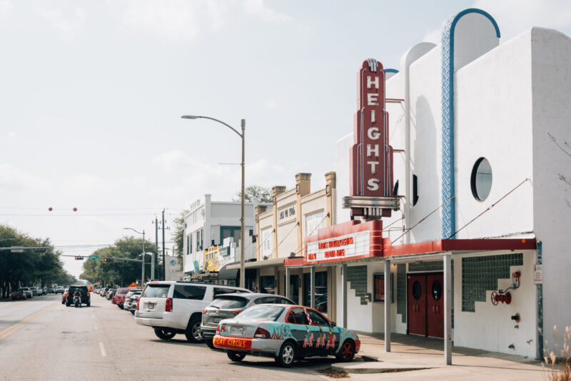 image of main street houston heights texas