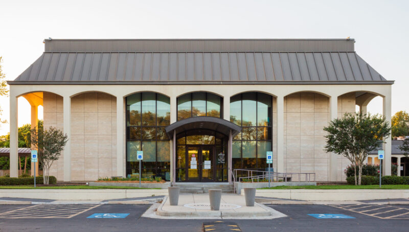 front of a large building in league city texas